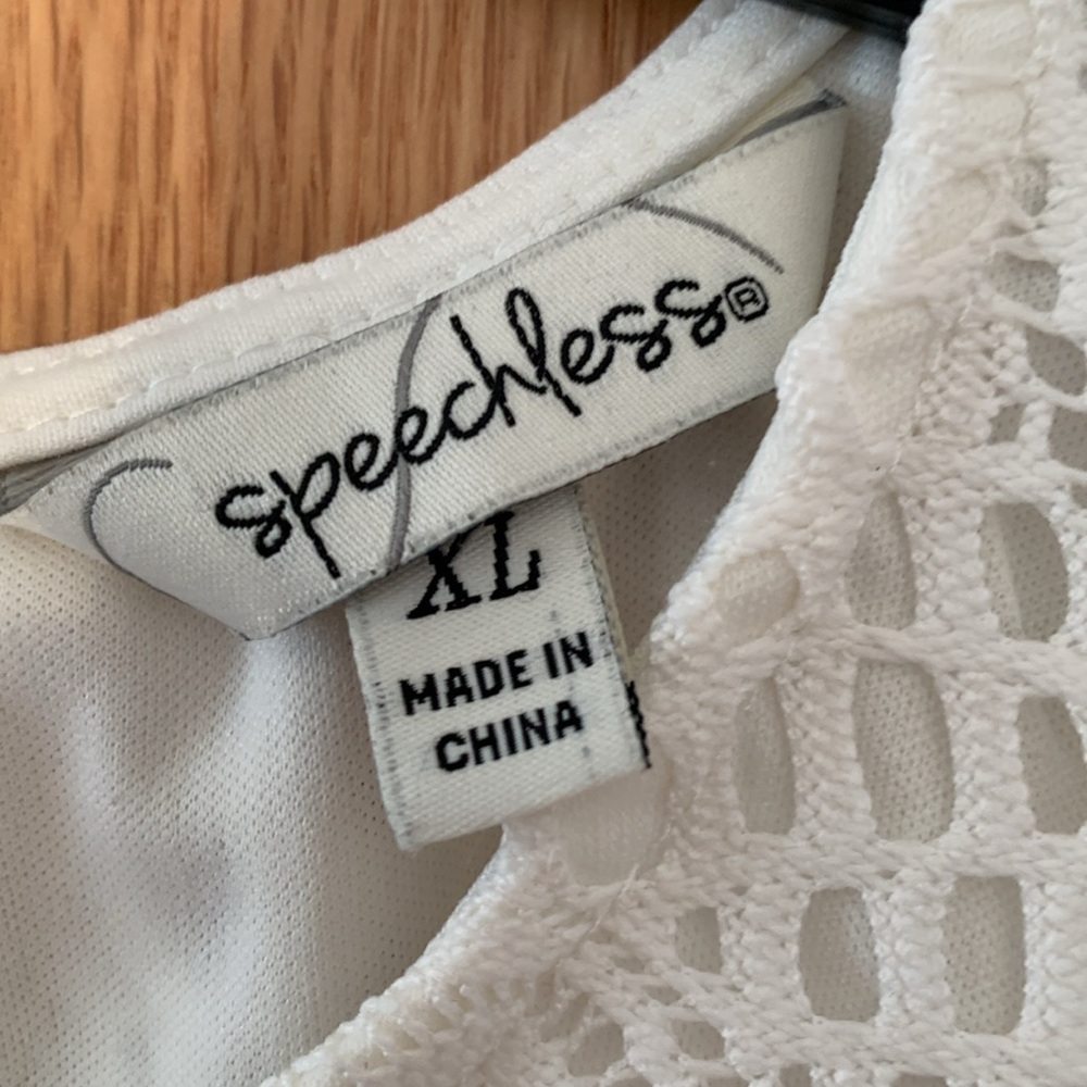 Speechless Off White Midi A-line Sleeveless Lace Dress EUC - Picture 6 of 10